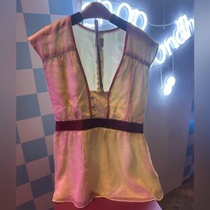 Lauren Moffatt 100% sing peasant top Size Small